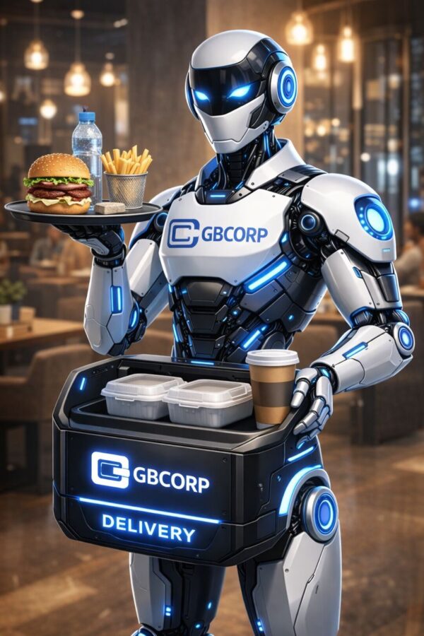 GBCORP humanoid robot in service interaction