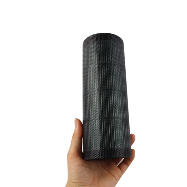 Flexible solar panel rolled for transport and storage
