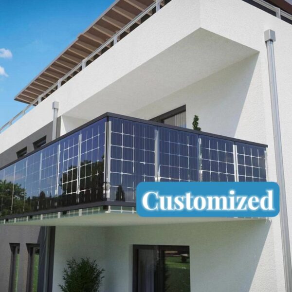 High-rise tower with continuous BIPV balcony railing system